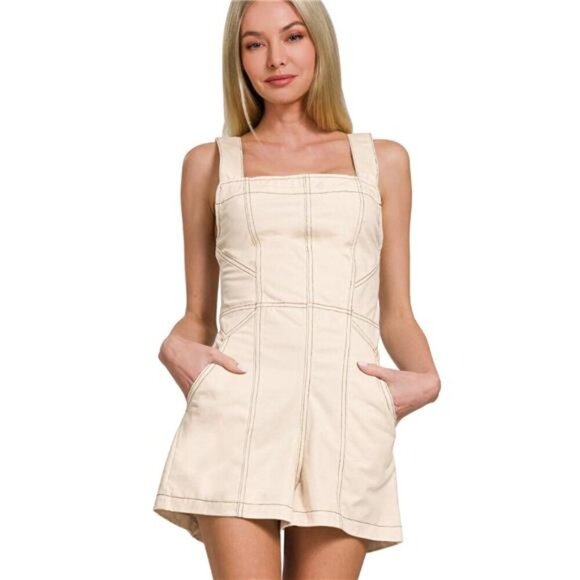 Zenana Tie Back Romper - Picture 2 of 4